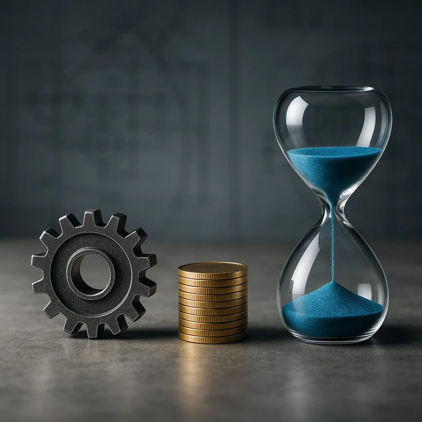 To illustrate the key factors (complexity, budget, communication, timeline) that influence the decision when choosing an outsourcing model for an engineering project.