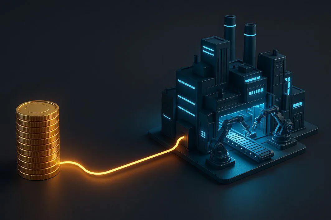 To visually represent the key benefits of contract manufacturing, specifically cost savings and access to scalability and advanced technology.